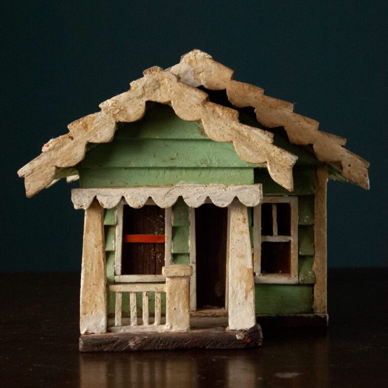 miniature folk art cottage building
