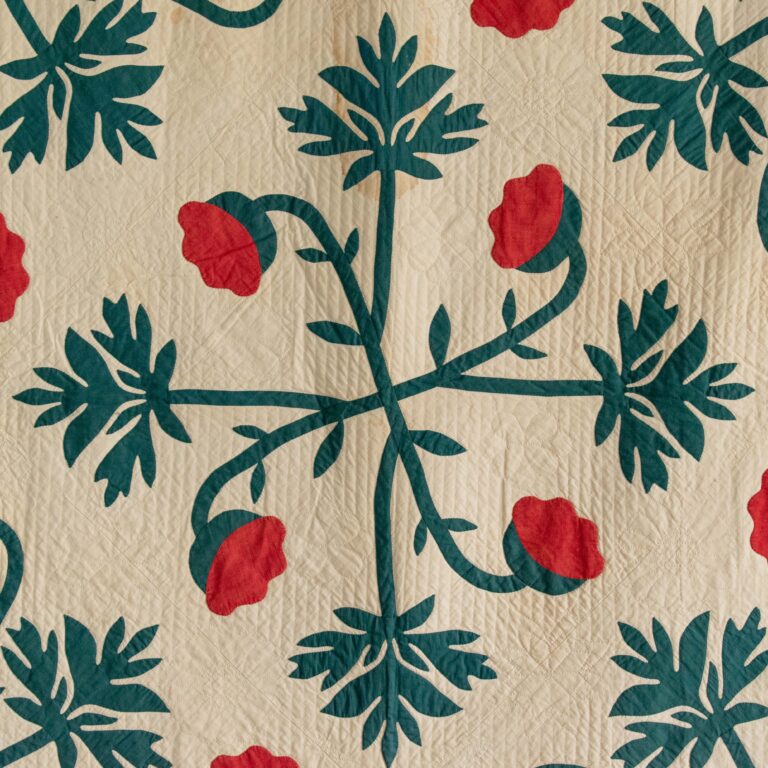 19th-century Peony pattern quilt
