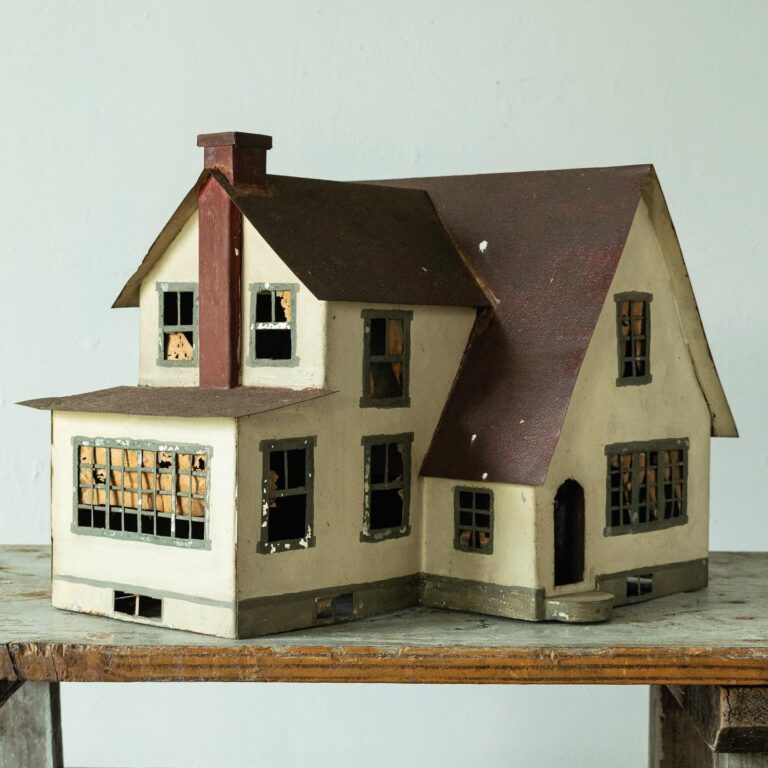 Miniature Folk Art Building in Metal