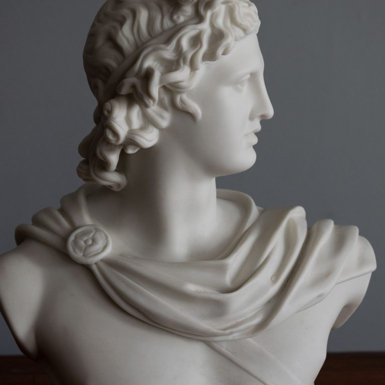 Parian porcelain bust of Apollo, circa 1860