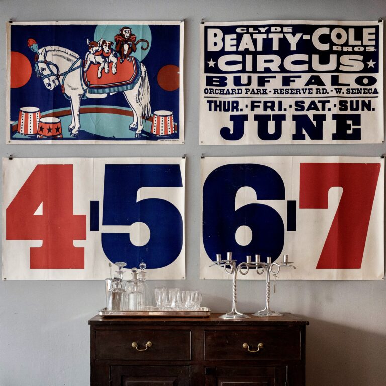 Set of Four Block-Printed Vintage Circus Posters, 1930s