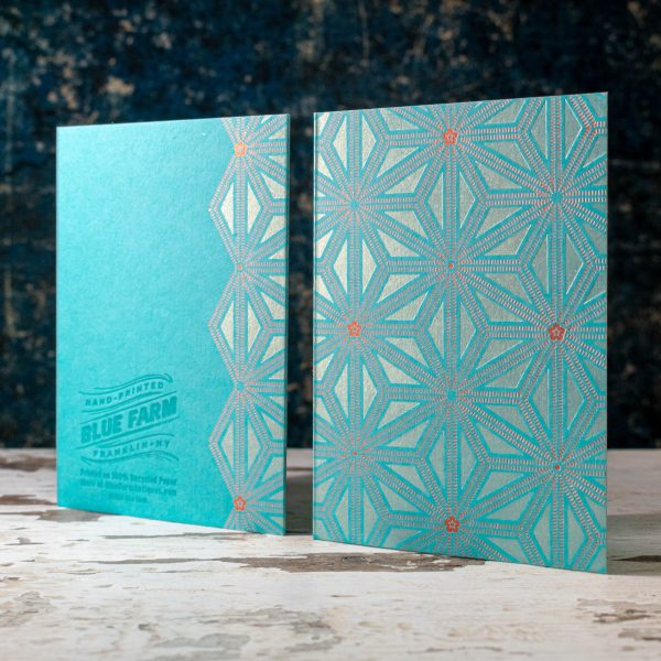 St-Germain, Metallic Gold and Copper on Turquoise Notecards - Image 2