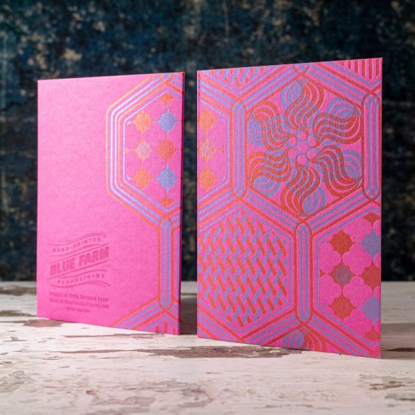 St-Chapelle, Metallic Lavender & Copper on Hot Pink Notecards - Image 2