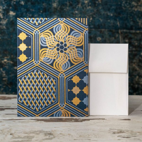 St-Chapelle, Metallic Gold and Blue on Navy Blue Notecards - Image 3