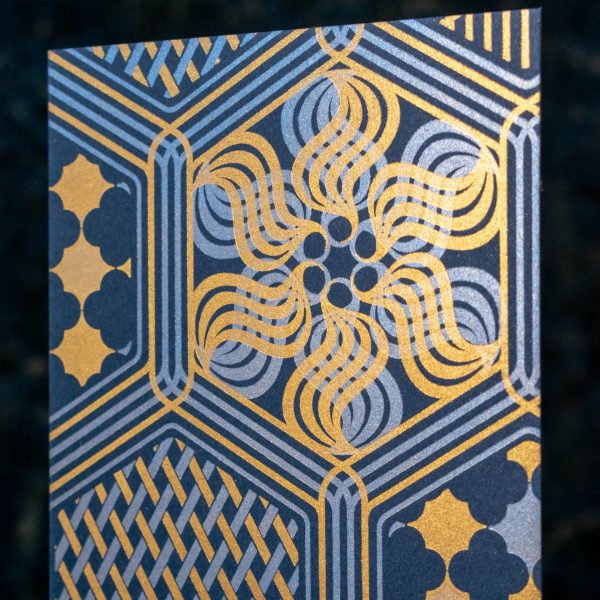 St-Chapelle, Metallic Gold and Blue on Navy Blue Notecards