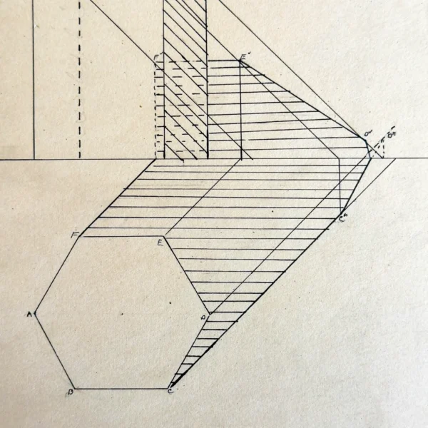 Light and shadow drawing in ink, Vesper George School of Art 1929
