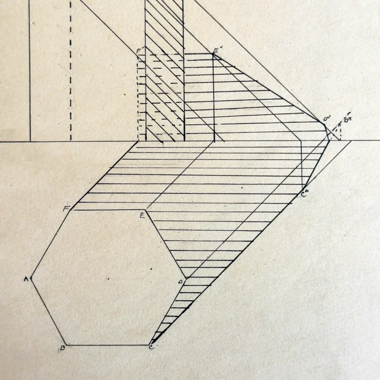 Light and shadow drawing in ink, Vesper George School of Art 1929