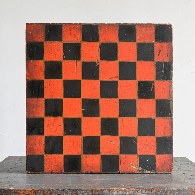 folk art painted checkerboard