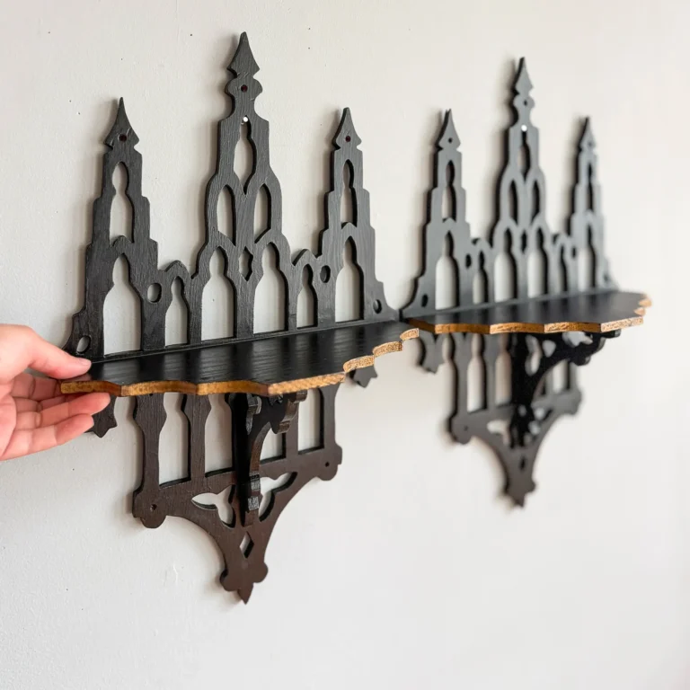 Antique Gothic Revival Fretwork Shelves